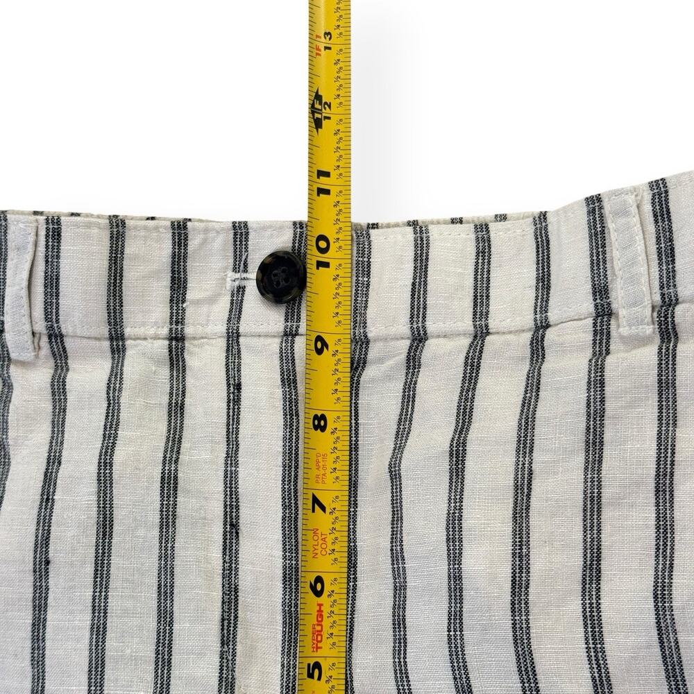 J.Crew Harbor Pant Small 100% Linen Striped Black and Cream Wide Leg Trousers - Picture 11 of 12